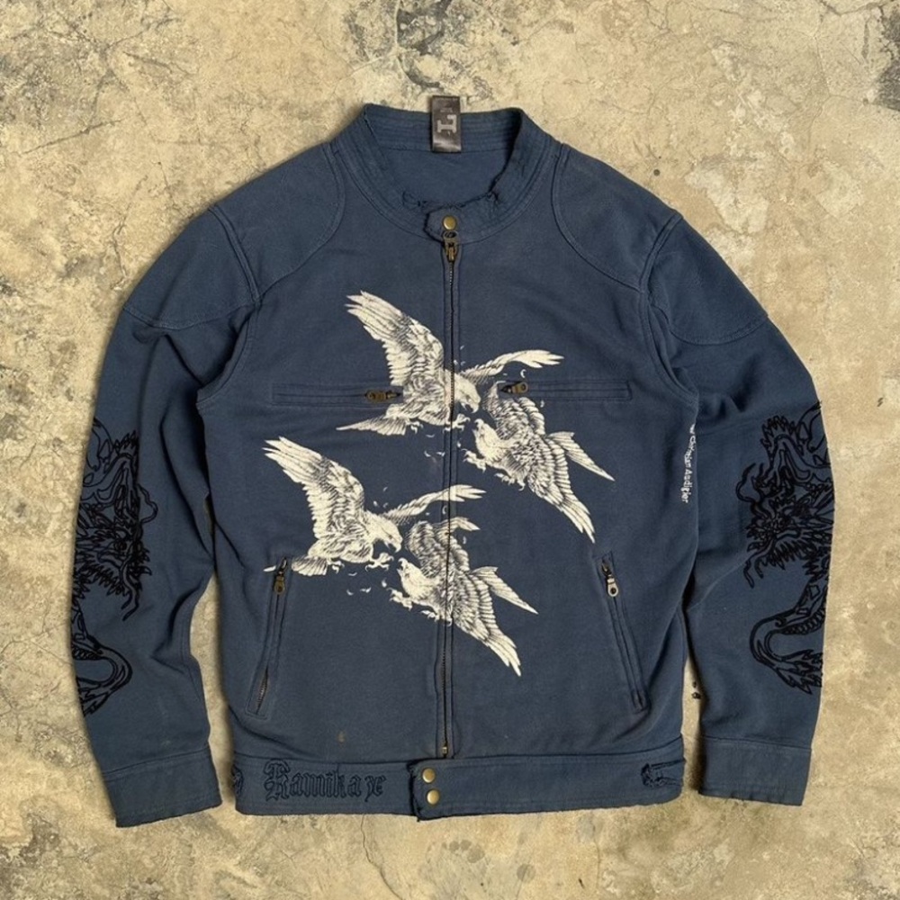Ed Hardy Navy Jacket with White Bird Motif